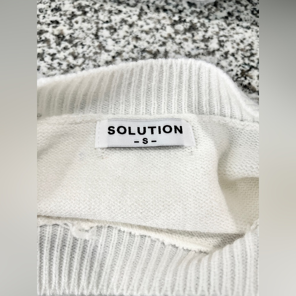 Nwot Solution White W/ Multi Colored Stripes Long… - image 8